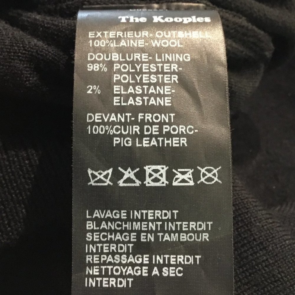 The Kooples Black Suede & Wool Top w/Front Fringe - Picture 4 of 4